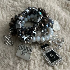 5 piece stretchy inspired charm bracelet